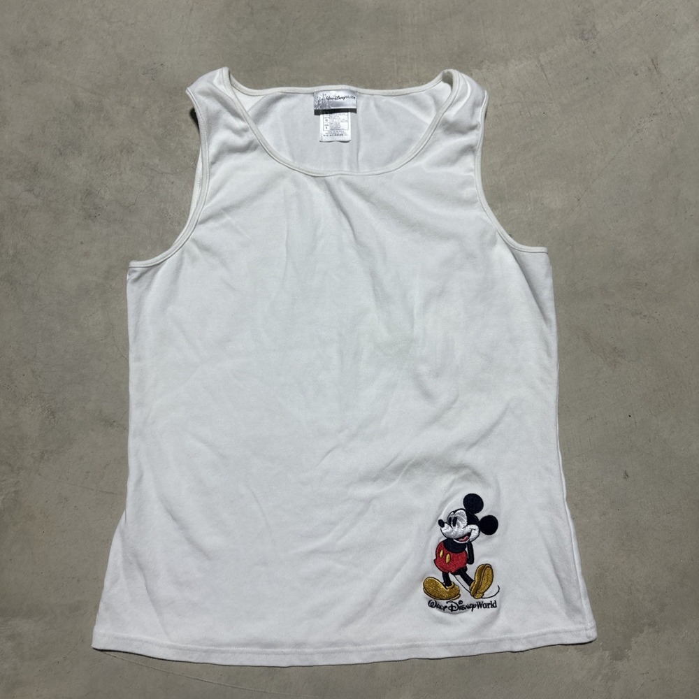 Disney Embroidered Tank Top Mickey Mouse Women's SZ Large Y2K Vintage 2000s